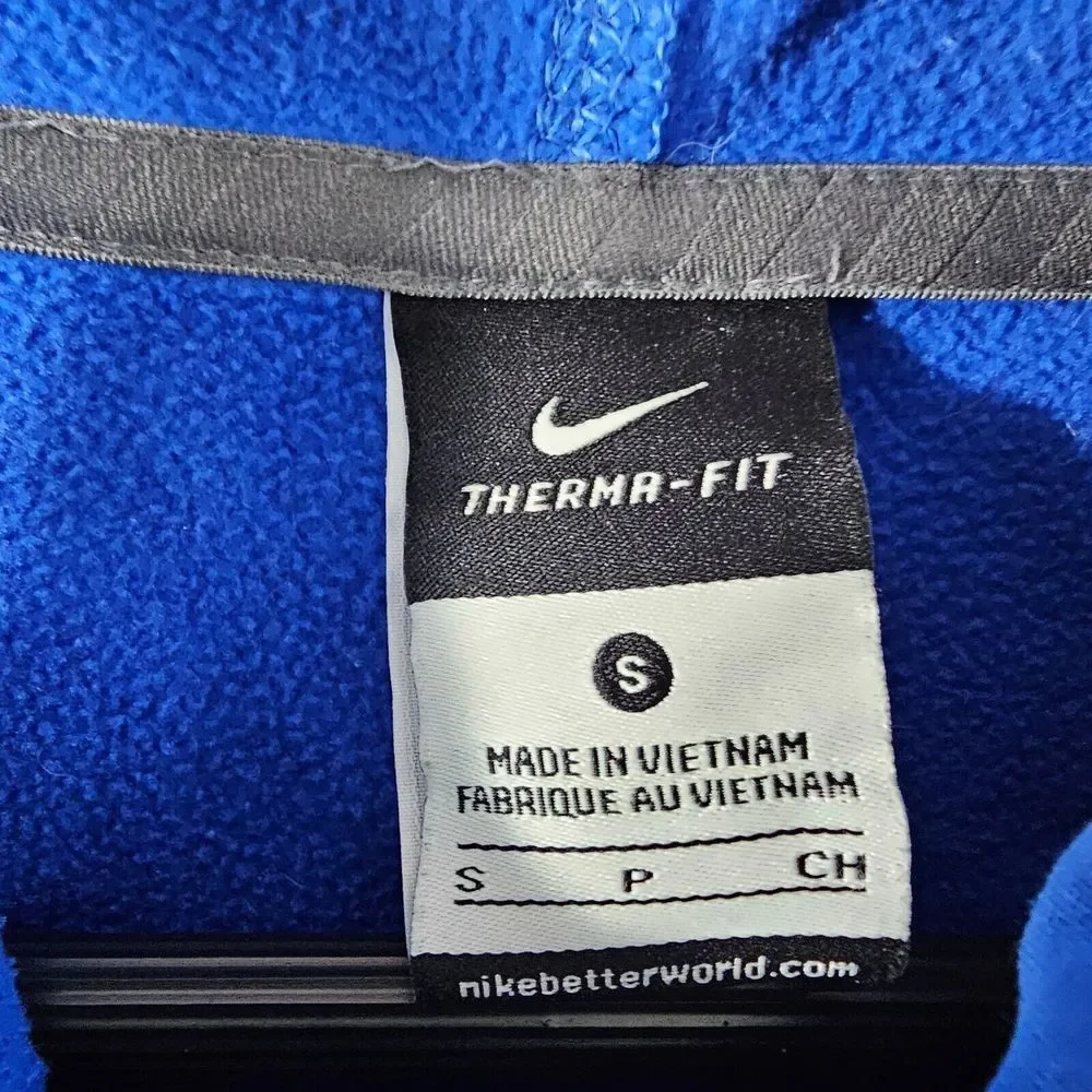 Nike Mens Therma Fit Hoodie‎ Sweatshirt Denver Broncos Zip Up Blue Size Small